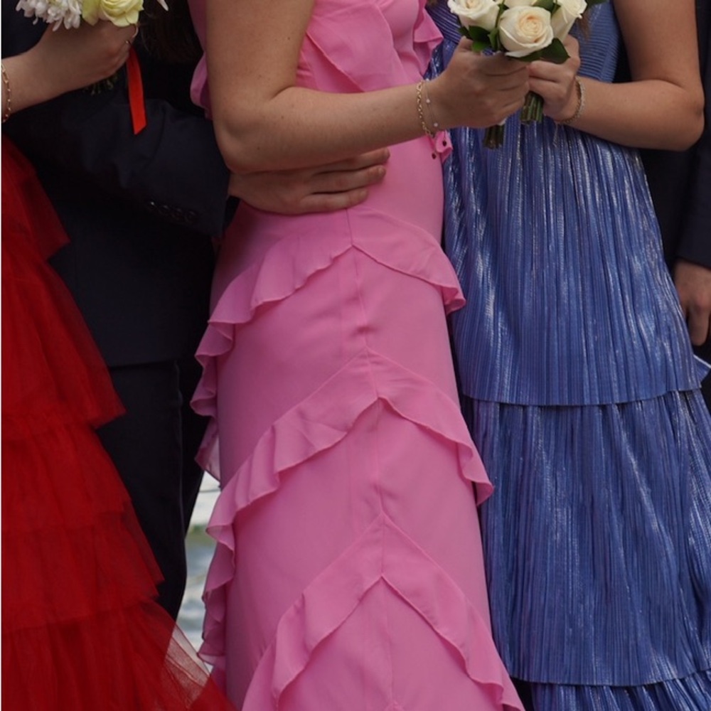 Pink Ruffle Maxi Dress - Picture 3 of 4